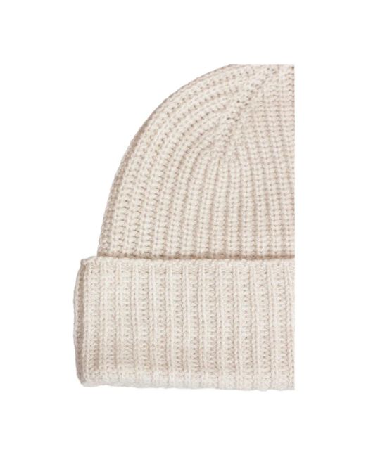 Eleventy Accessoires ,Kasjmier Kasjmier Muts Met Ribbelsteek in het Natural voor heren
