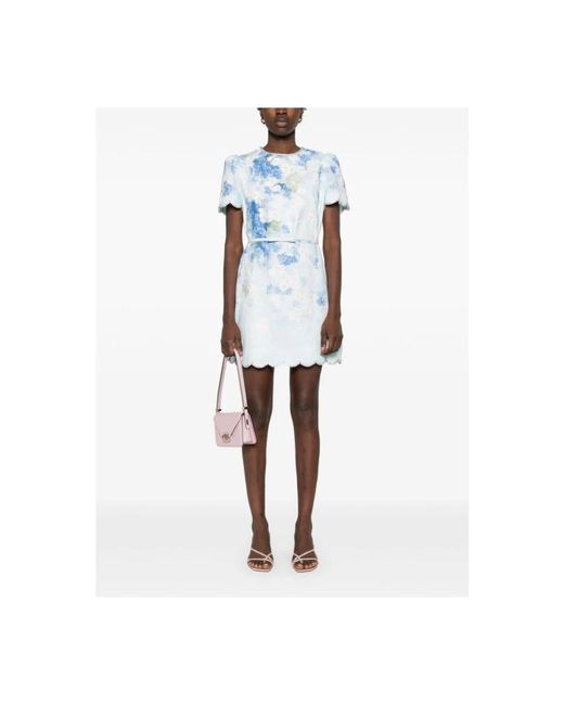Zimmermann Blue Blauer himmel blumen kristall kleid