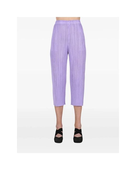Issey Miyake Purple Cropped Trousers