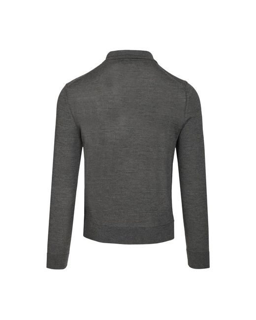 Etro Woll-Seiden-Polohemd in Gray für Herren