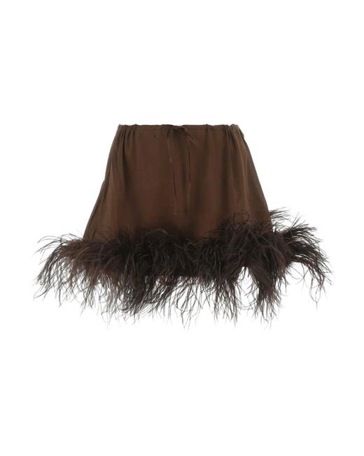 Oseree Rokken ,Bruin ,Satijn Satijnen Lingerie Mini Rok in het Brown