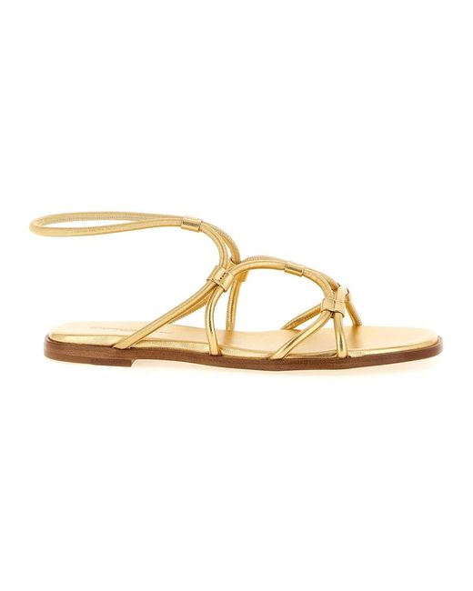 Gianvito Rossi Metallic Flat Sandals