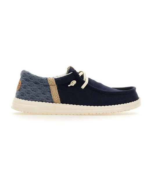 HeyDude Blue Laced Shoes for men