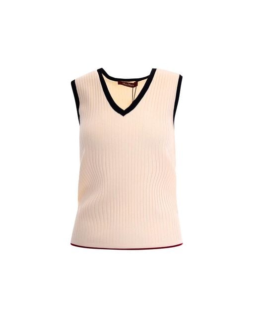 Max Mara Pink V-Neck Knitwear