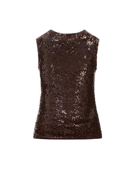 P.A.R.O.S.H. Brown Sleeveless Tops