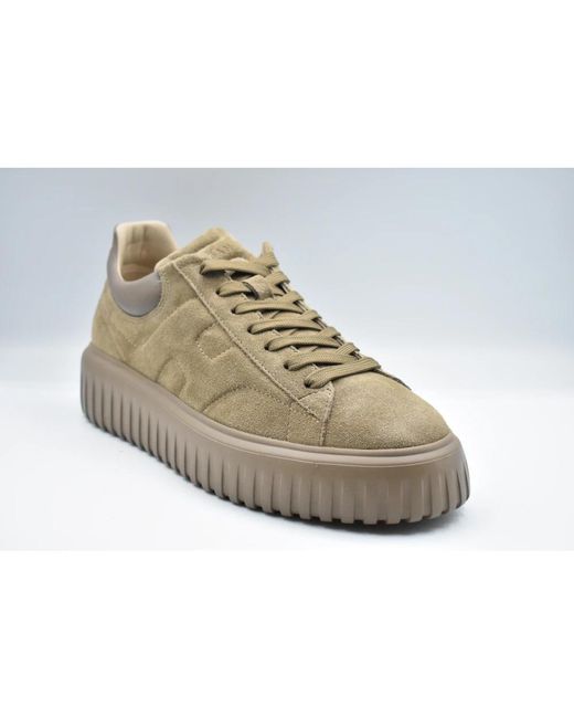 Hogan Schoenen ,Groen ,Suède Geveterde Sneakers Palude Aw 25 in het Gray voor heren