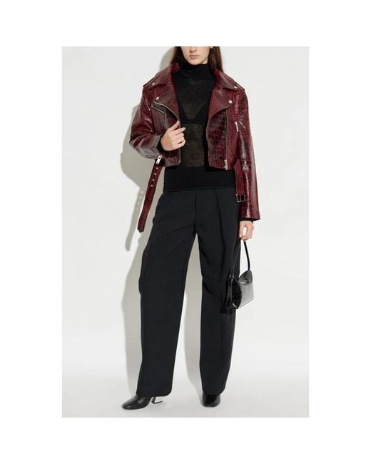 Leather Jackets Gestuz de color Red