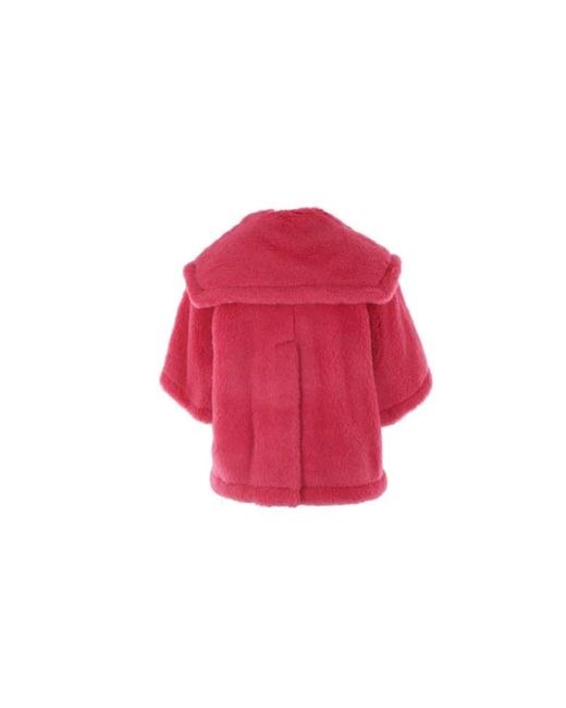 Max Mara Red Faux Fur & Shearling Jackets