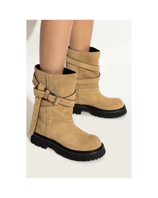 Moschino Schoenen ,Suède Suède Enkellaarsjes in het Brown