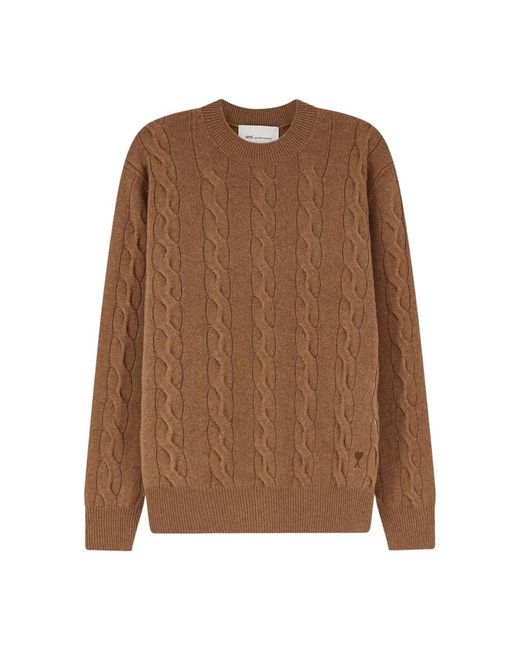 AMI Round-Neck Strickwaren in Brown für Herren