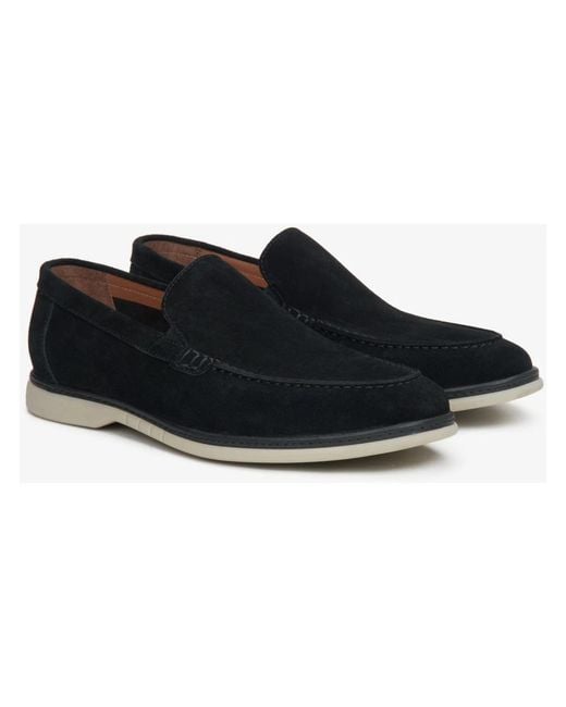 ESTRO Black Loafers for men