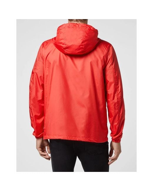 Philipp Plein Jassen ,Rood ,Nylon Nylon Windbreaker in het Red voor heren
