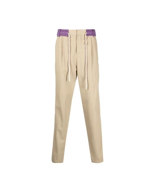 Palm Angels Natural Slim-Fit Trousers