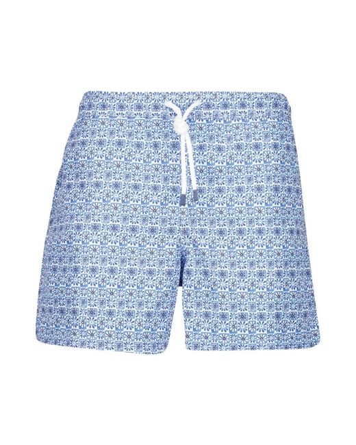 Fedeli Badmode ,Blauw ,Polyester Bloemen Zwembroek Lichtgewicht Snel Drogend in het Blue voor heren