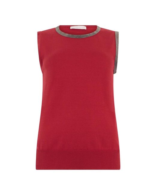 Fabiana Filippi Red Sleeveless Tops