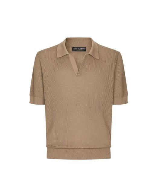 Dolce & Gabbana Natural Polo Shirts for men