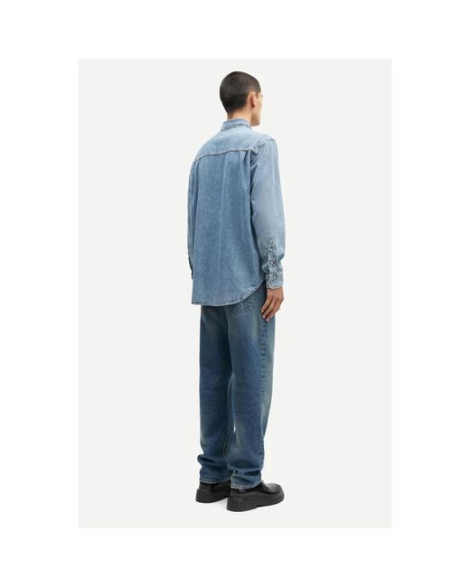 Samsøe & Samsøe Blue Denim Shirts for men