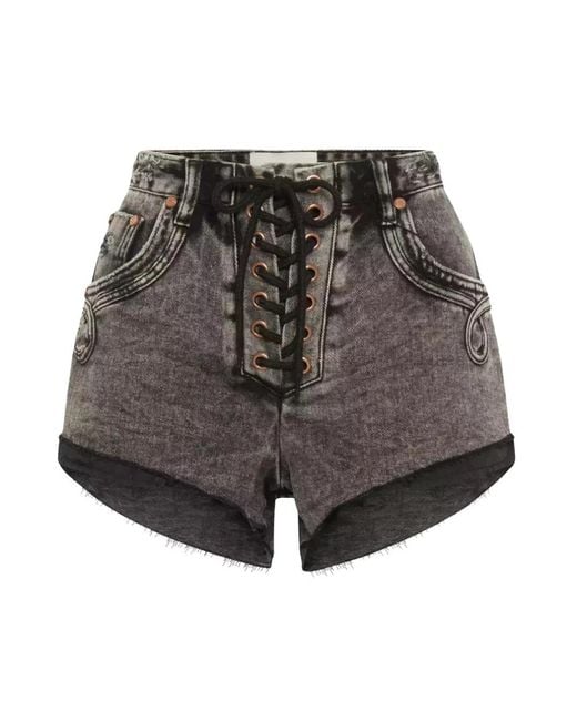 Denim Shorts One Teaspoon de color Gray