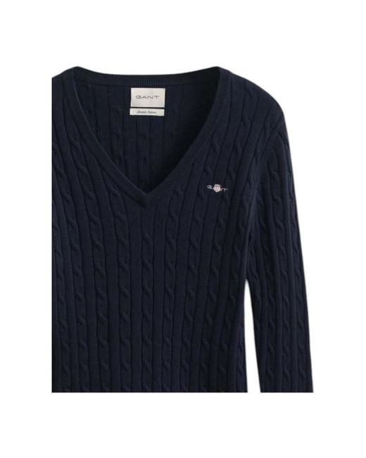 Gant Blue V-Neck Knitwear