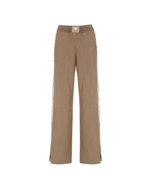 Elisabetta Franchi Brown Wide Trousers