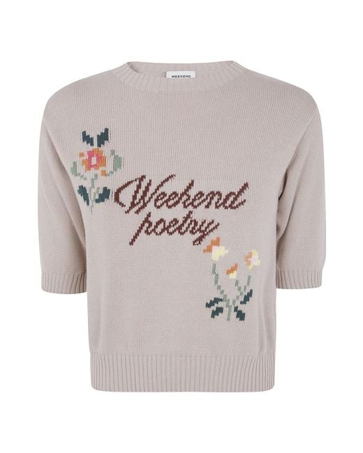 Weekend by Maxmara Gray Round-Neck Knitwear