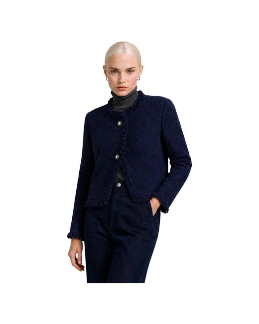 Kocca Blue Cropped Boucle Jacket