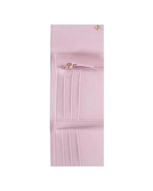 Twin Set Pink Rosa geldbörse mit clip-verschluss
