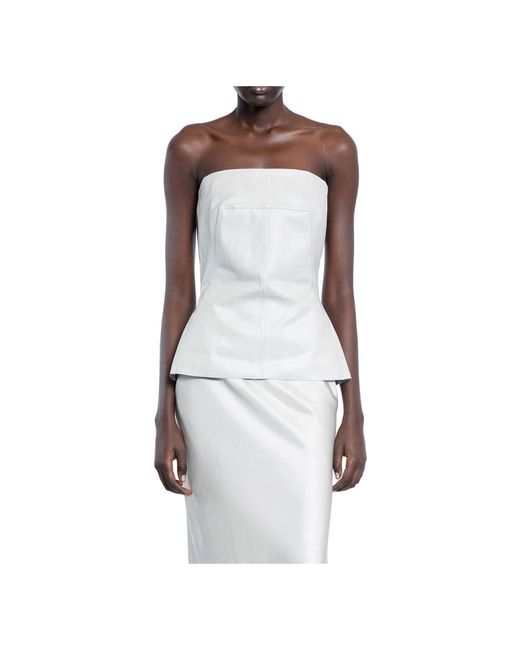 Rick Owens Sleeveless Tops in het White