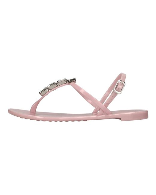 Casadei Pink Flat Sandals
