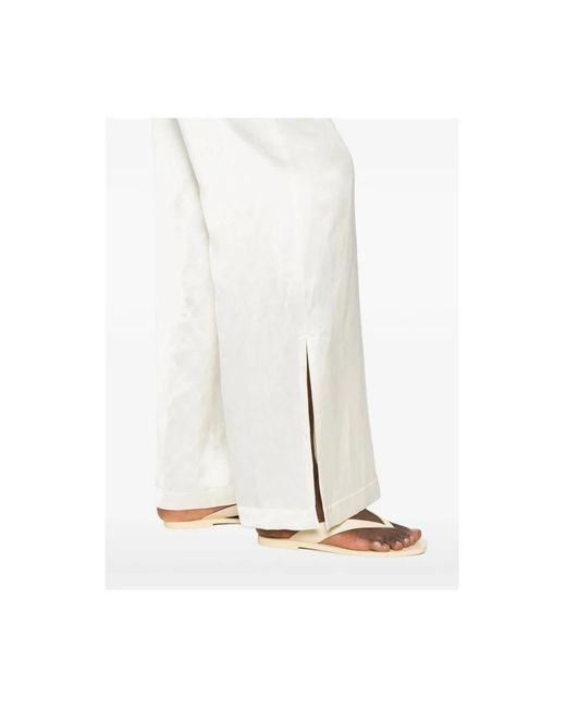 Panicale White Wide Trousers