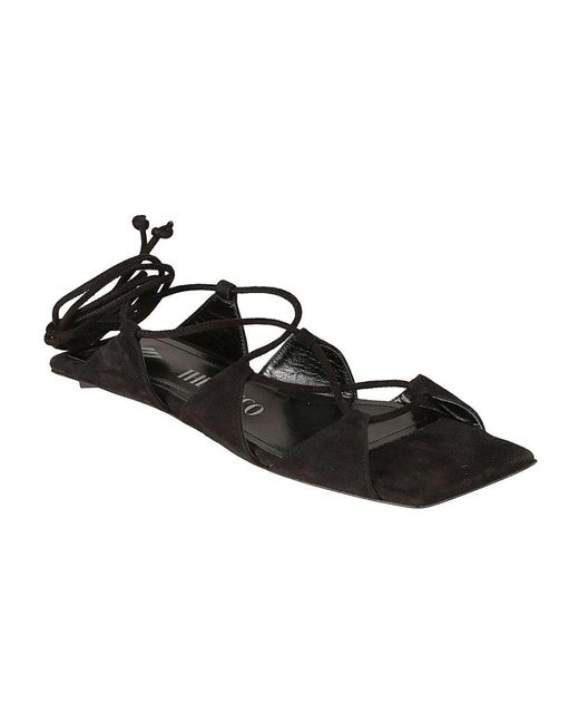 The Attico Black Flat Sandals
