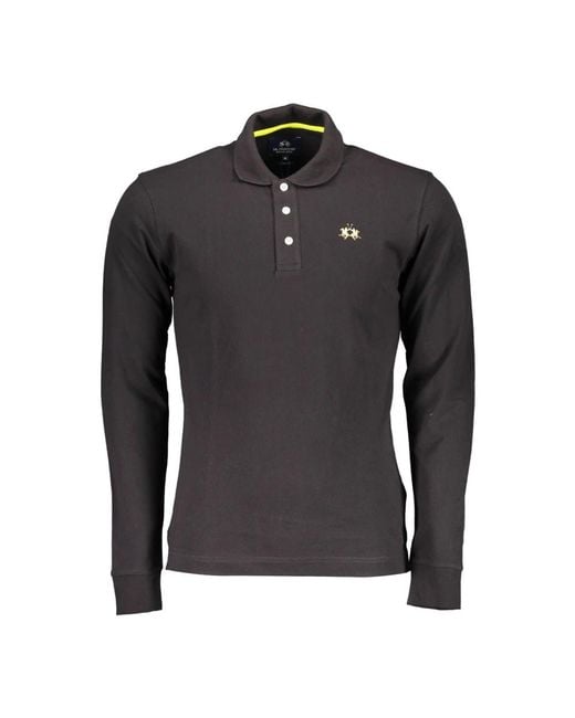 La Martina Black Polo Shirts for men