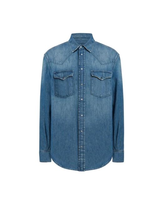 Dondup Blue Denim Shirts for men