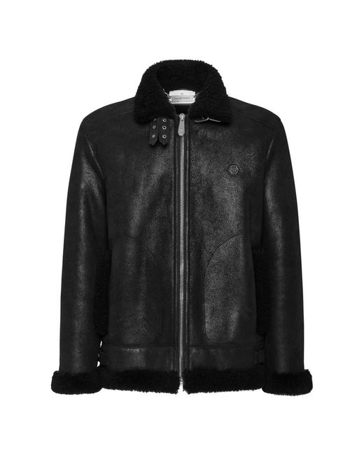 Leather Jackets Philipp Plein de hombre de color Black