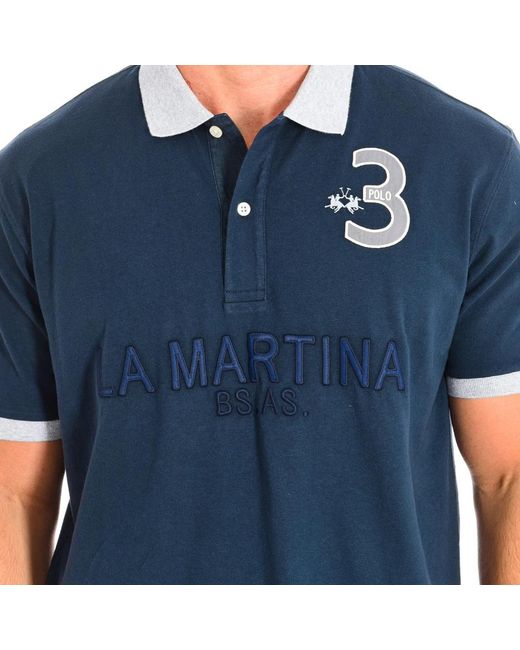 La Martina Blue Polo Shirts for men