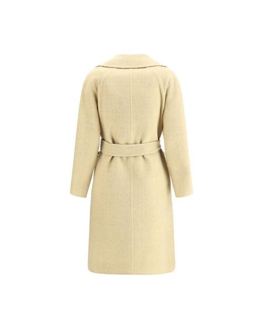 Burberry Natural Reversible Wool Robe Coat