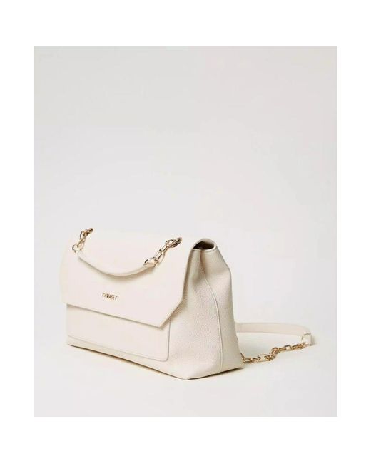 Twinset White Schultertasche Mit Ovalem Design