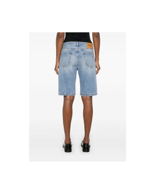 The Attico Blue Himmelblaue jeans mit gesticktem logo