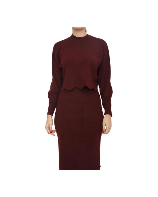 Twinset Kleedjes ,Rood ,Wol Maglia Bordeaux in het Red