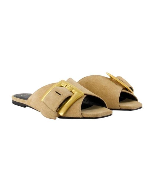 Balmain Metallic Sliders