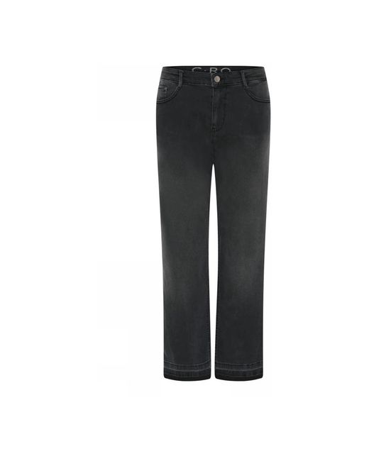 Cro Jeans ,Zwart ,Zwarte Wijde Pijp Broek Met Gebruikt Effect in het Gray