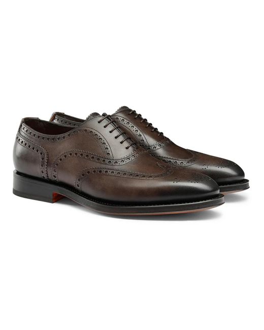 Santoni Brown Business Shoes for men