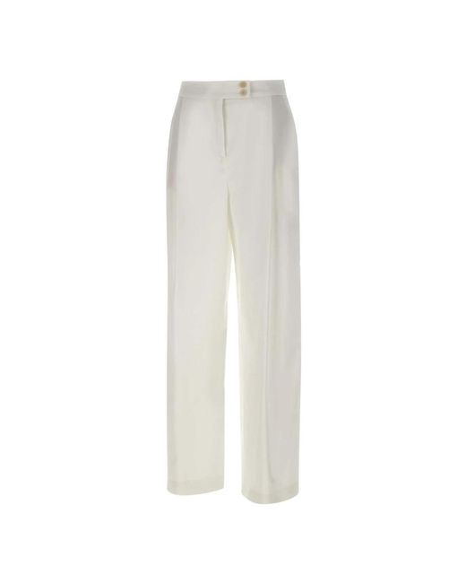 Eleventy White Straight Trousers