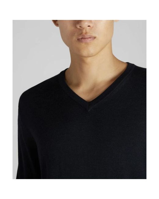 Zanone Flexwool V-Neck Pullover in Blue für Herren