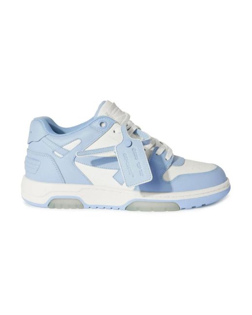 Off-White c/o Virgil Abloh Leder-sneaker mit ikonischem reißverschluss in Blue für Herren