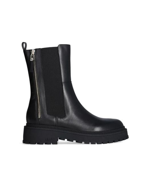 Liu Jo Black Round-Head Short Boots