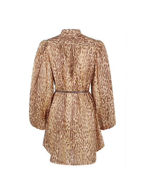 Zimmermann Natural Short Dresses