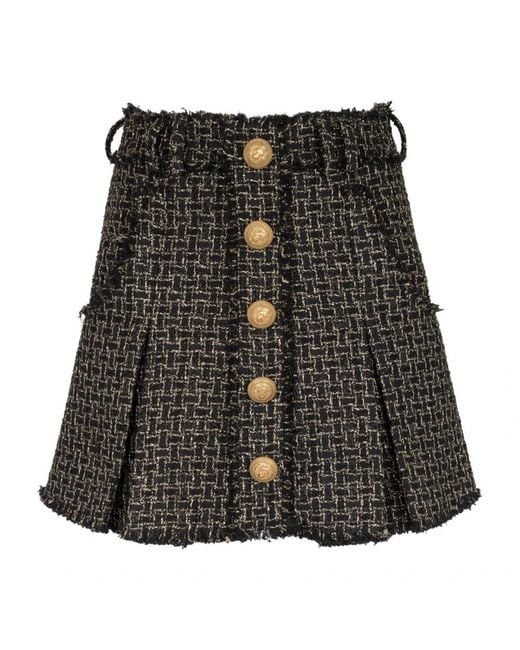 Balmain Black Pleated Skirt