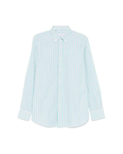 Brioni Weiße Button-Down Blusen & Hemden in Blue für Herren