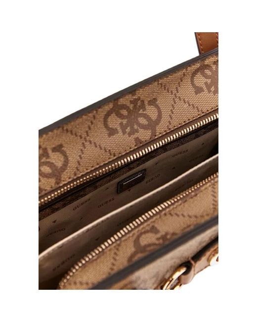 Guess Brown Stilvolle 2 fächer tote tasche latte